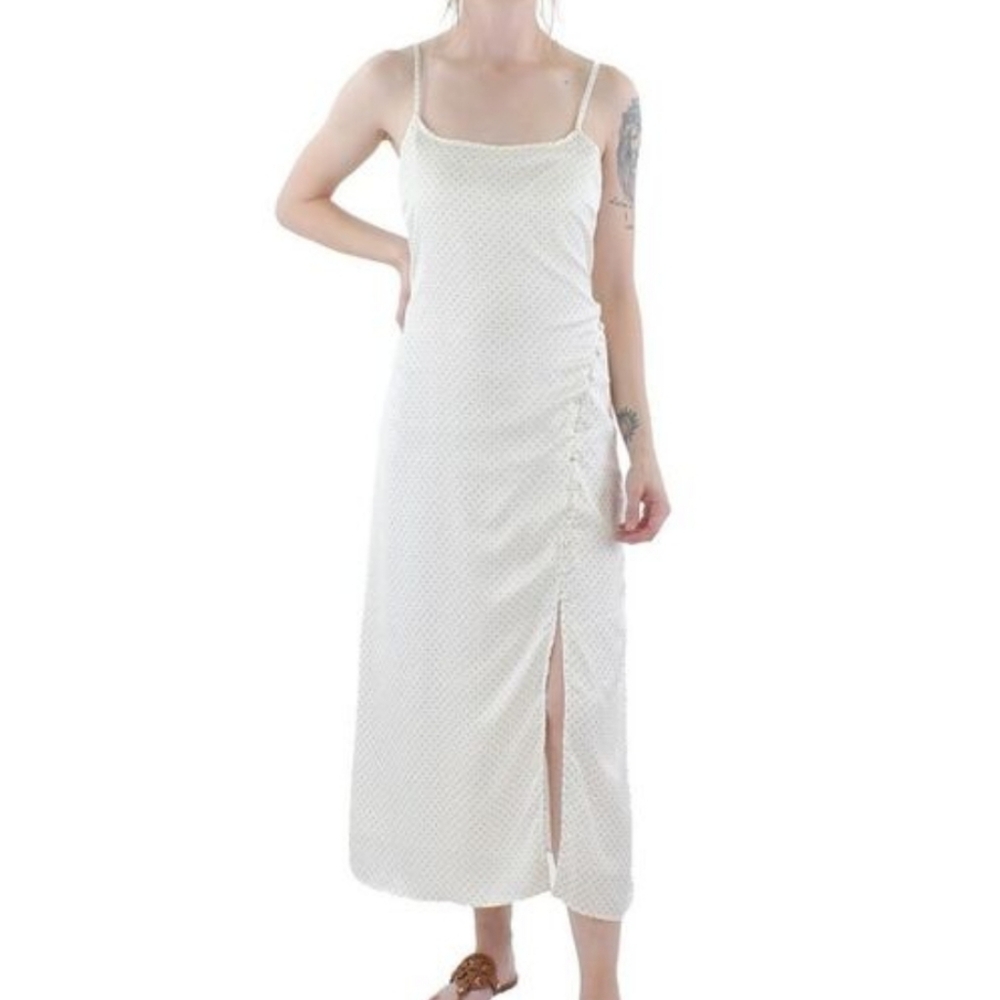 1.State Womens Bon Voyage White Button Detail‎ Long Slip Dress Size 4